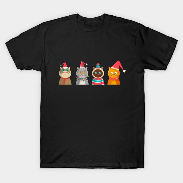 Christmas cats T-Shirt by madeinchorley